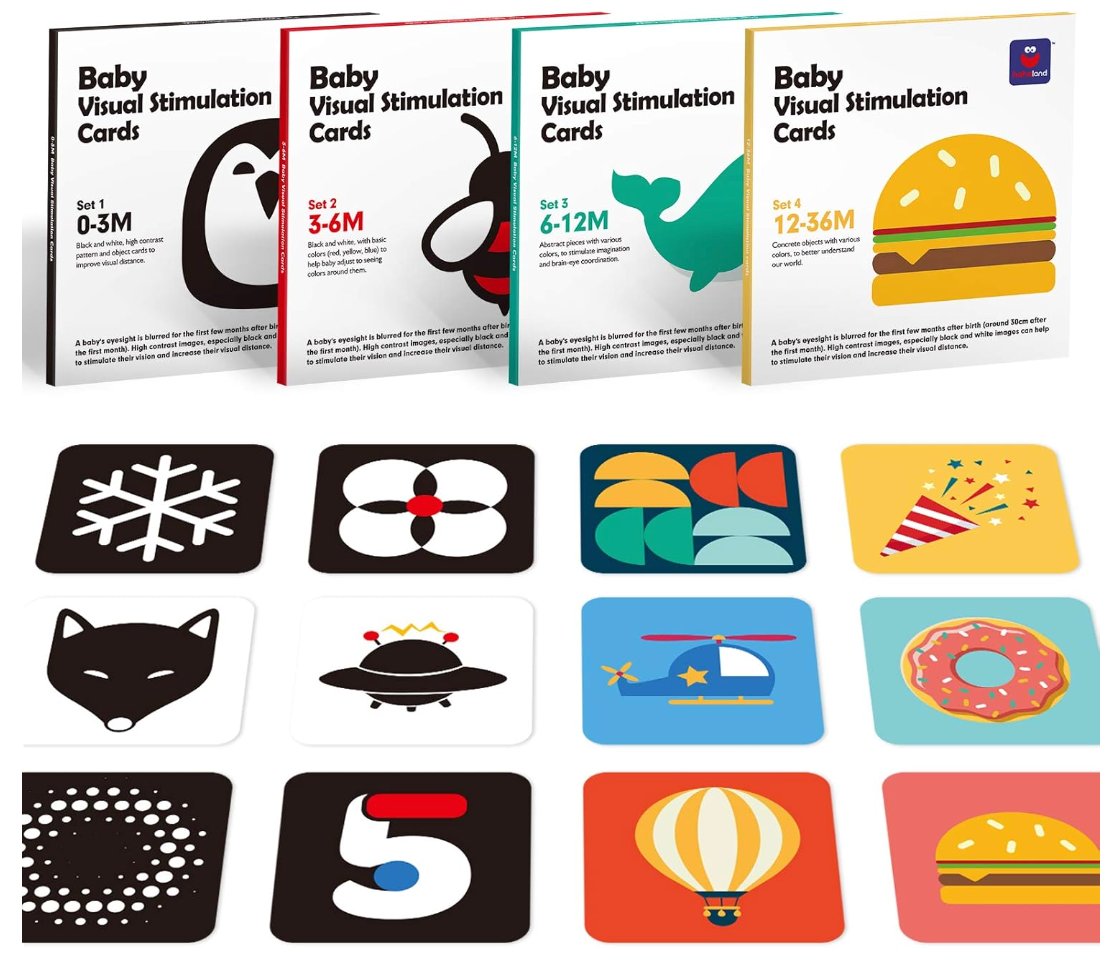 Baby Visual Stimulation Cards - 4 sets por etapas