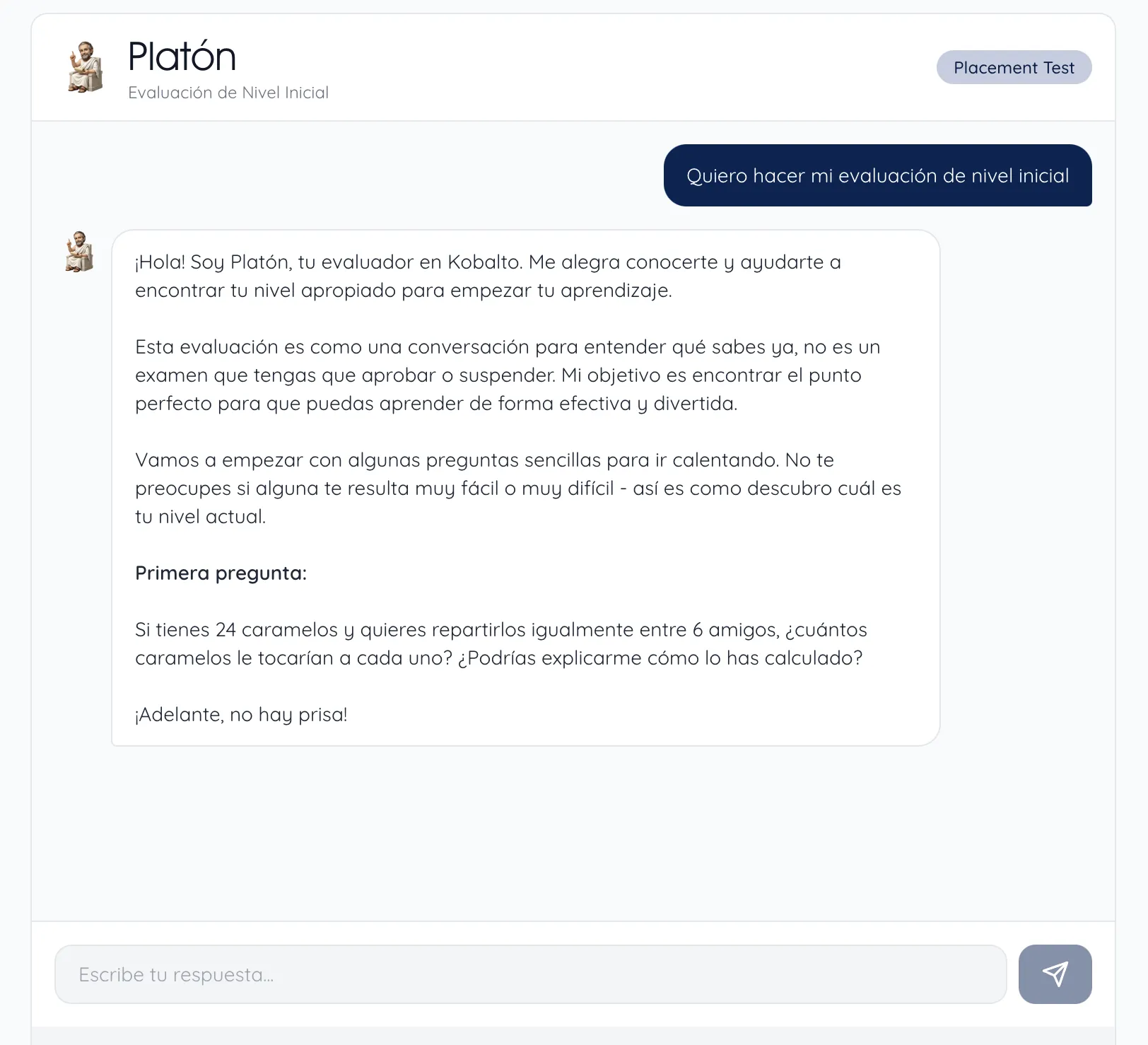 Platón - Evaluación de nivel