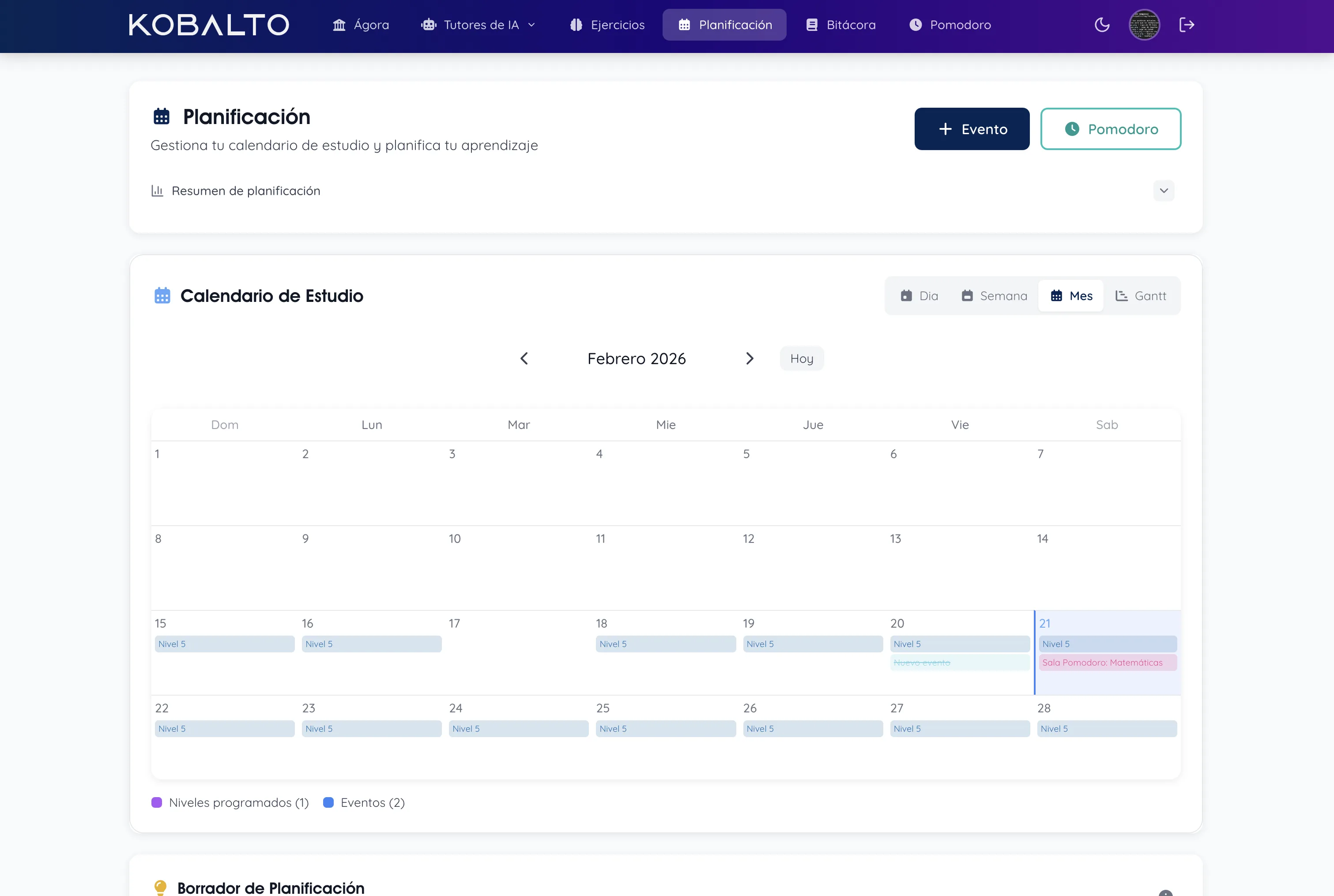 Planificación de estudio
