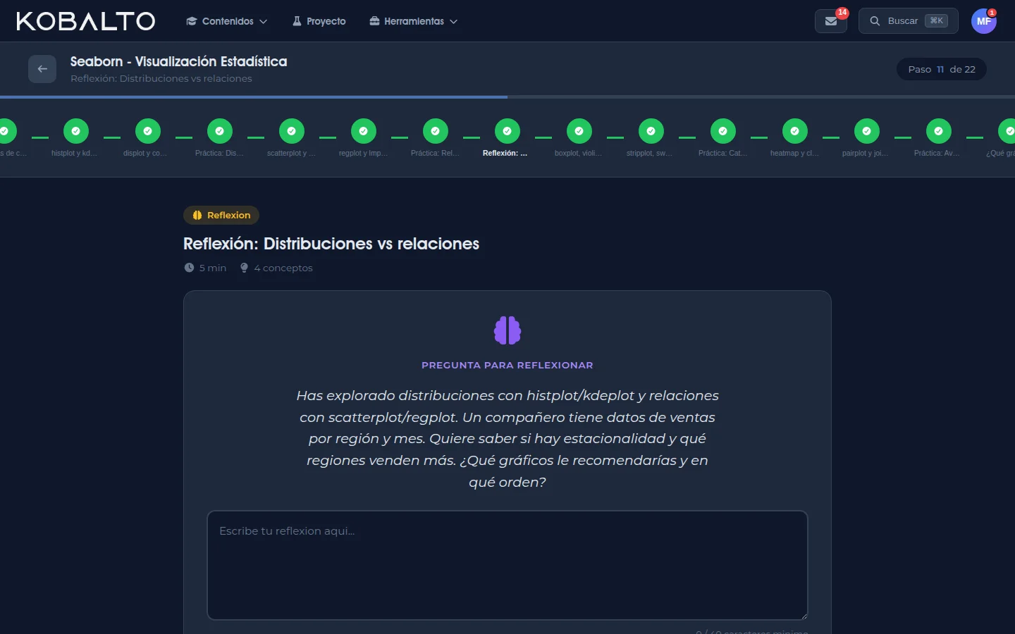 Modo guiado: reflexión sobre el concepto