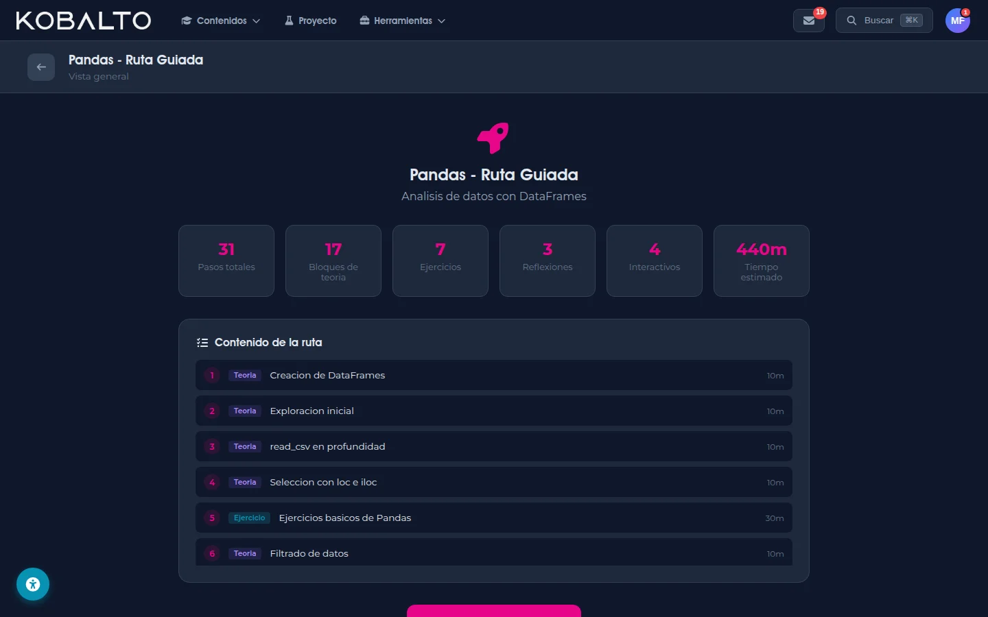 Modo guiado: aprende con preguntas dirigidas