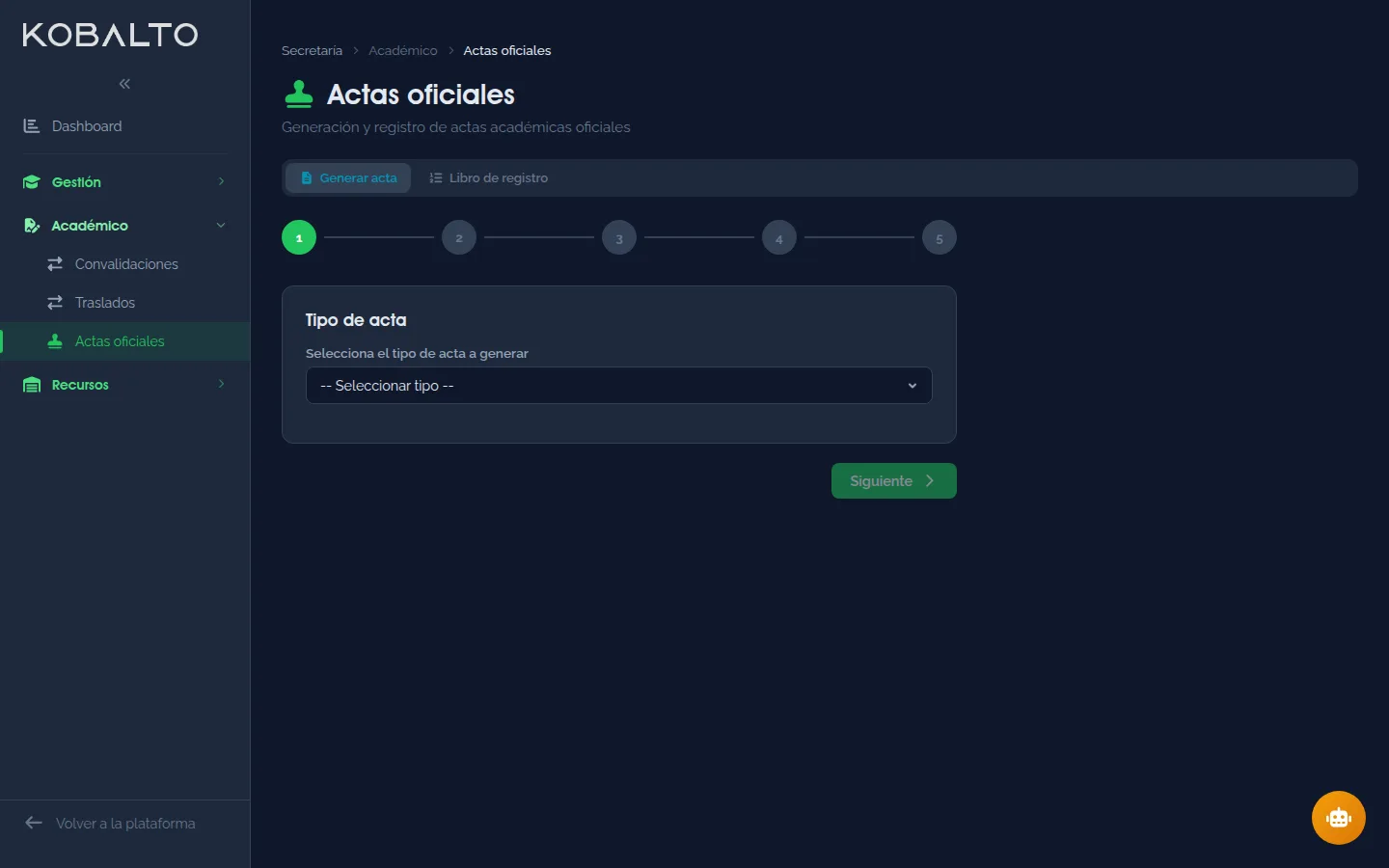 Actas de evaluación
