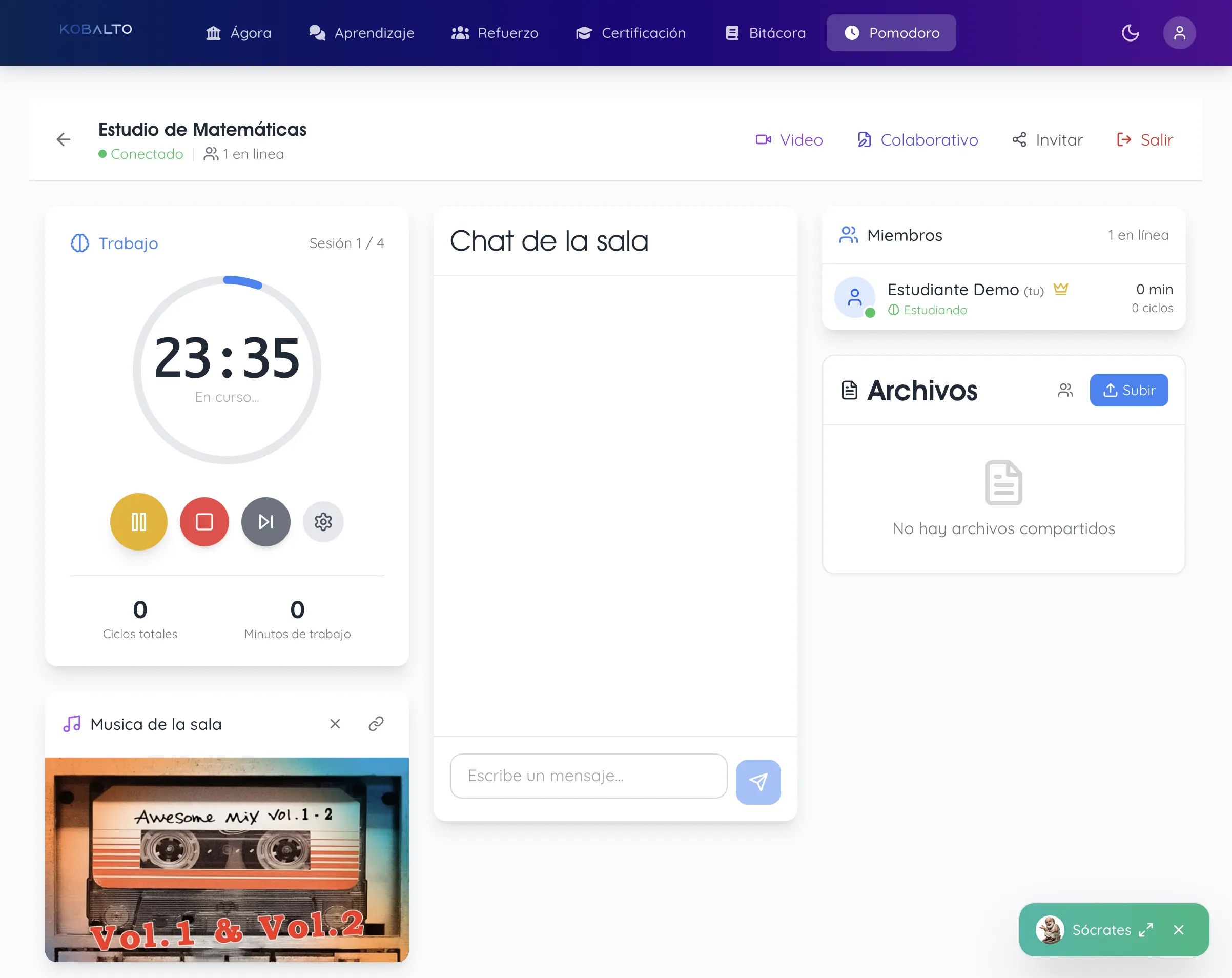 Salas Pomodoro - Estudio colaborativo